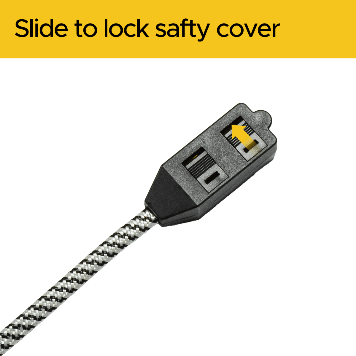 2 - Pack 12ft Flat Extension Cord with Safety Covers, Braided Long Extension Cord with Flat Plug, 3 - Outlet Power Strip, 16AWG, 1625W, ETL Listed - Clevis Barnwell's