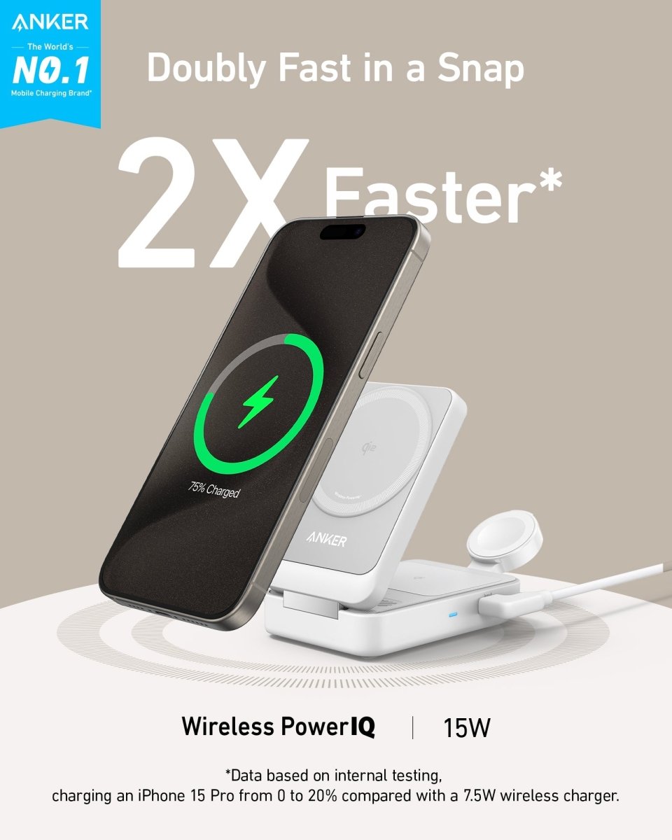 Anker MagGo Wireless Charging Station (Foldable 3 - in - 1) - Clevis Barnwell's