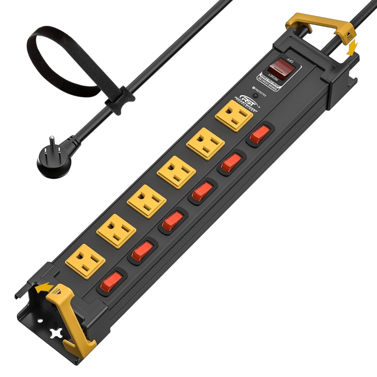 CRST Metal Shop Power Strip — 6 Outlets, Individual Switches - Clevis Barnwell's