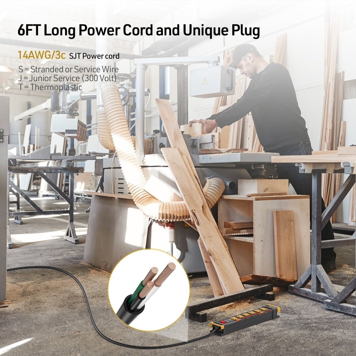CRST Metal Shop Power Strip — 6 Outlets, Individual Switches - Clevis Barnwell's
