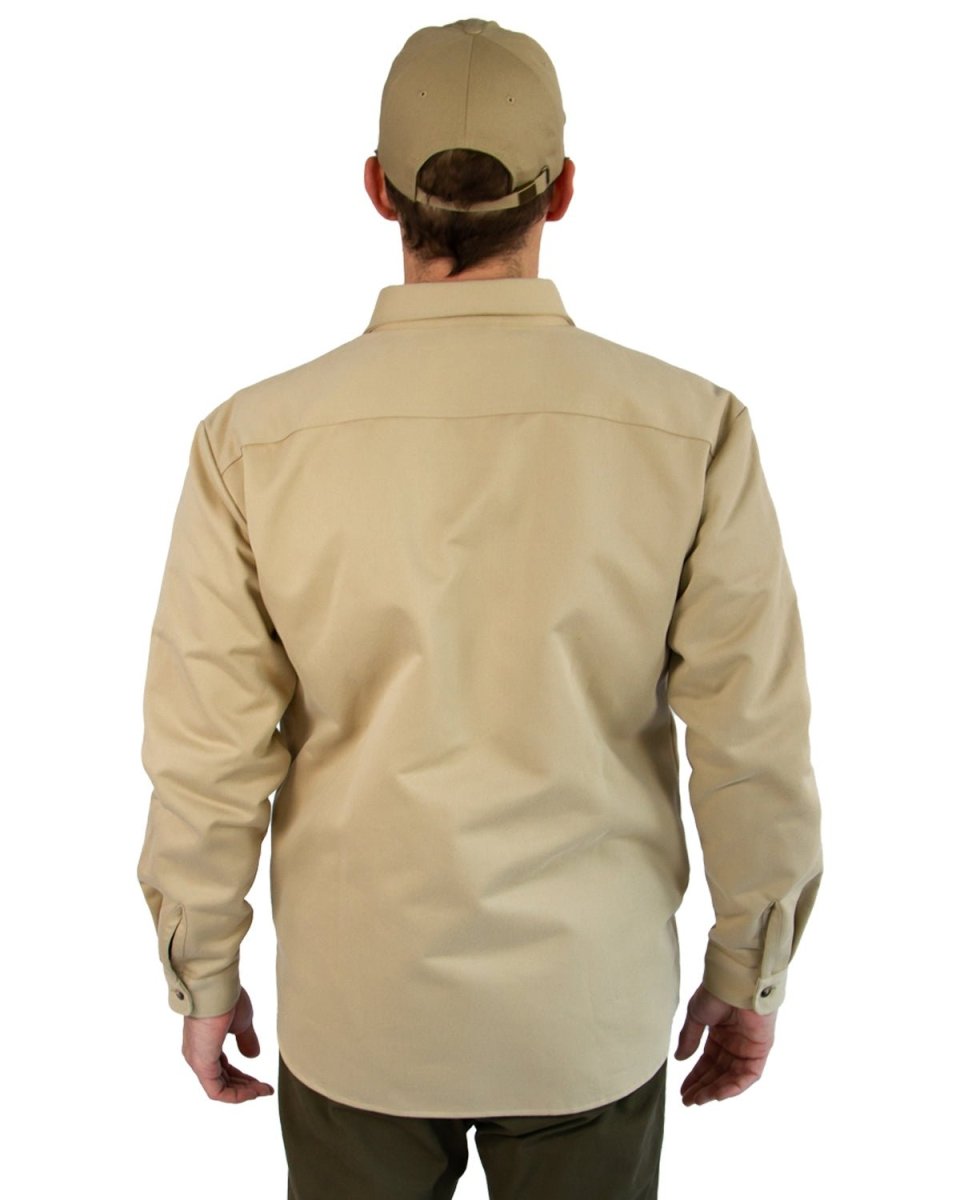 Lined Yukon Flannel Shirt Jacket, Tan - Clevis Barnwell's