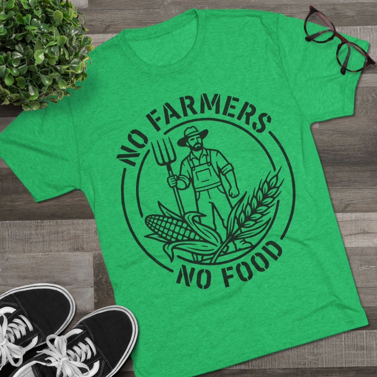 No Farmers No Food T-Shirt — Farmer Emblem Agricultural Pride Tee - Clevis Barnwell's