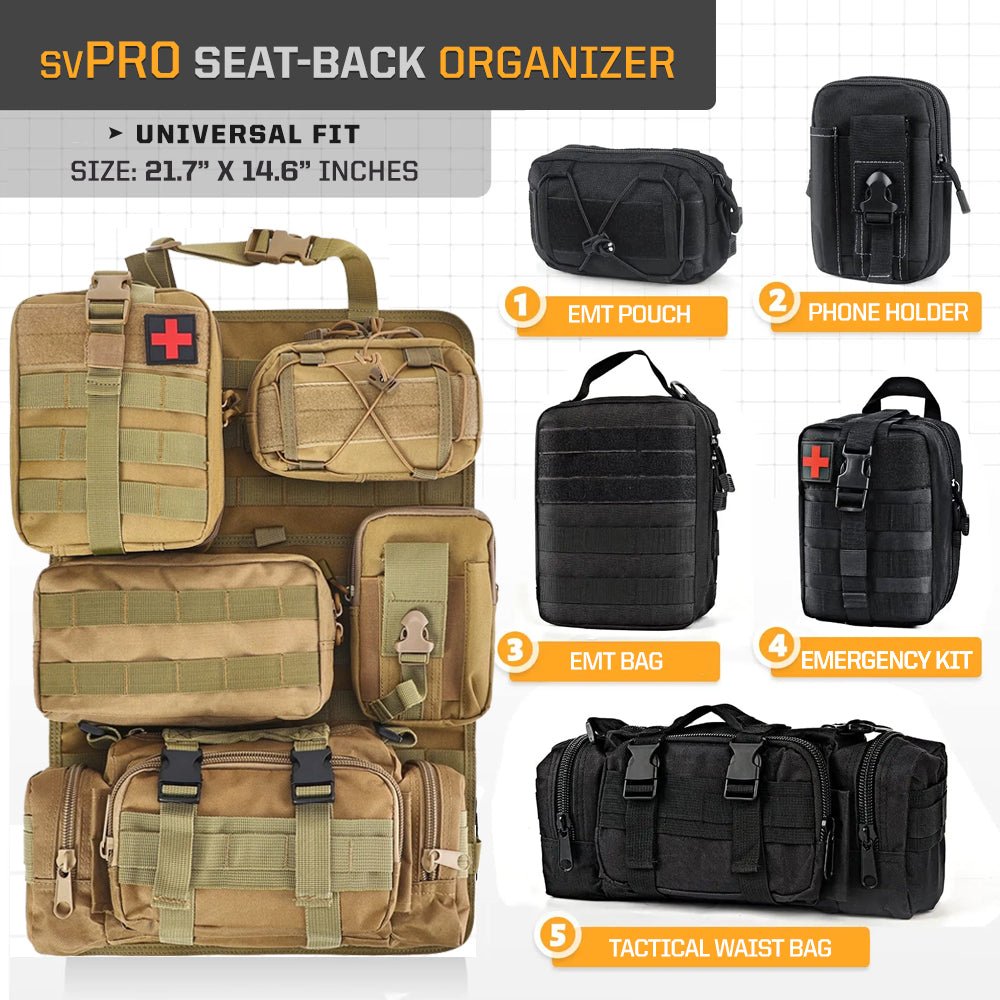 Tactical MOLLE Seat Organizer Full Set - Clevis Barnwell's